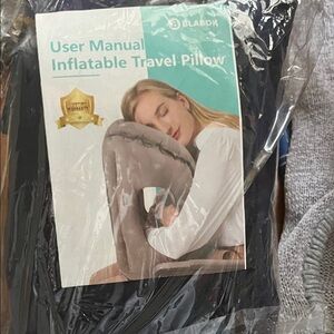 Women's Black Inflatable Travel Pillow Cover